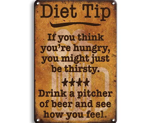 Metalen wandbord | Diet tip |