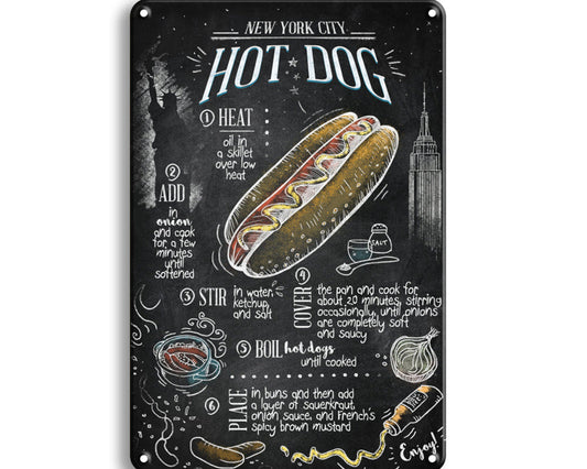 Metalen wandbord | Hot dog |