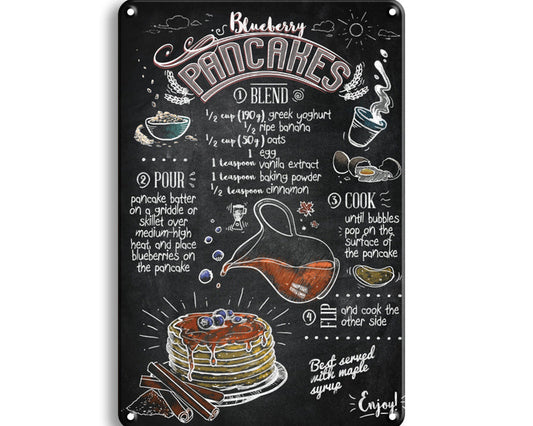 Metalen wandbord | Blueberry pancakes |