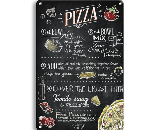 Metalen wandbord | Pizza |