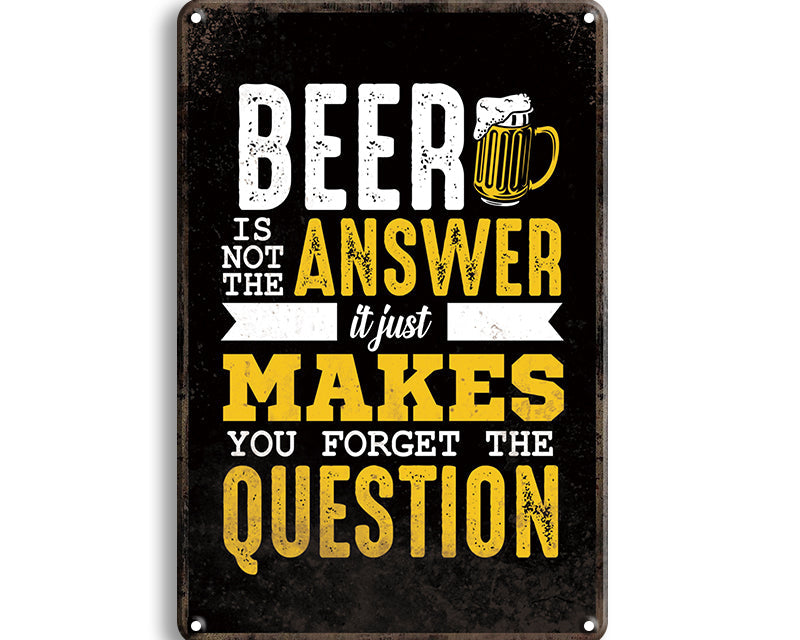 Metalen wandbord | Beer is not the answer |