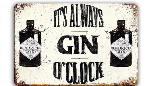 Metalen wandbord | It's always gin o'clock |