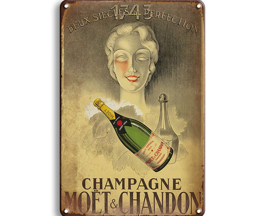 Metalen wandbord | Moët & Chandon 1743 | Champagne |
