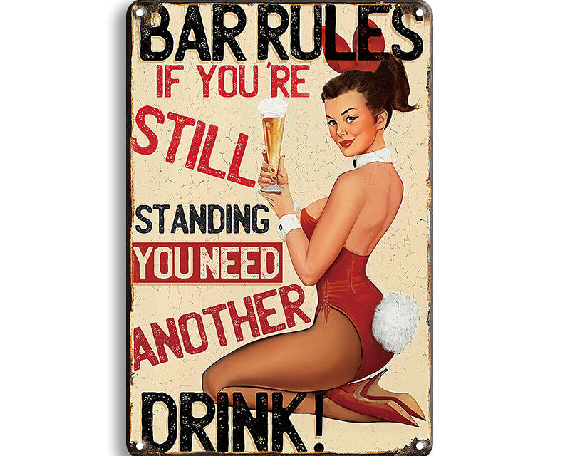 Metalen wandbord | Bar rules |