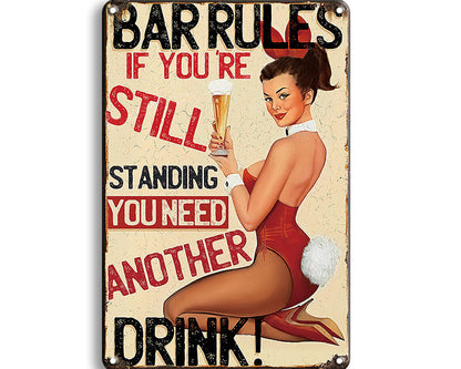 Metalen wandbord | Bar rules |