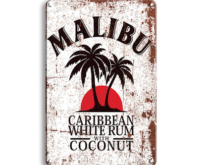 Metalen wandbord | Malibu | Caribbean white rum |