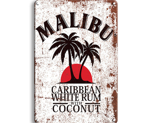 Metalen wandbord | Malibu | Caribbean white rum |