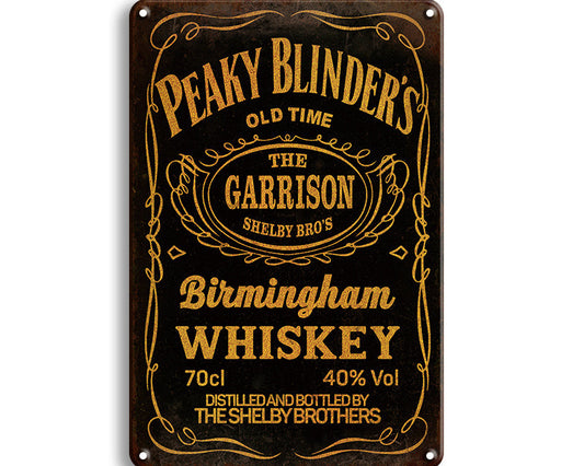 Metalen wandbord | Peaky Blinders | The Garrison | Birmingham Whiskey |
