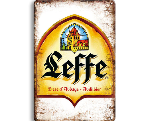 Metalen wandbord | Leffe | Biere d' Abbaye | Abdijbier |