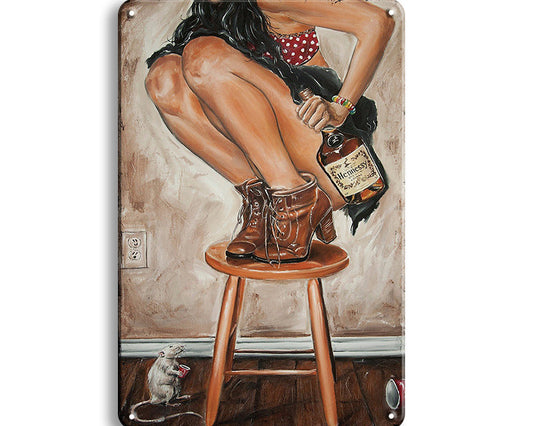 Metalen wandbord | Hennessy | Vrouw |