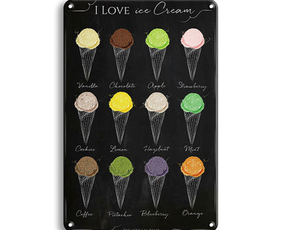 Metalen wandbord | I love ice cream |