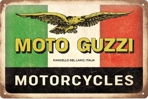 Metalen wandbord | Moto Guzzi | Motorcycles Italia | 20x30cm |