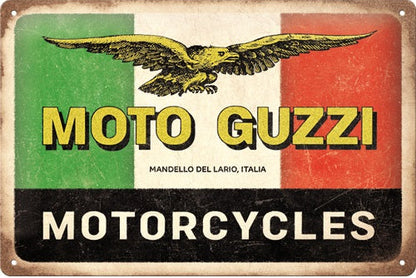 Metalen wandbord | Moto Guzzi | Motorcycles Italia | 20x30cm |