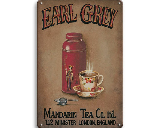 Metalen wandbord | Earl Grey | Mandarin tea |
