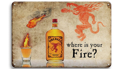 Metalen wandbord | Fireball | Where is your fire? |