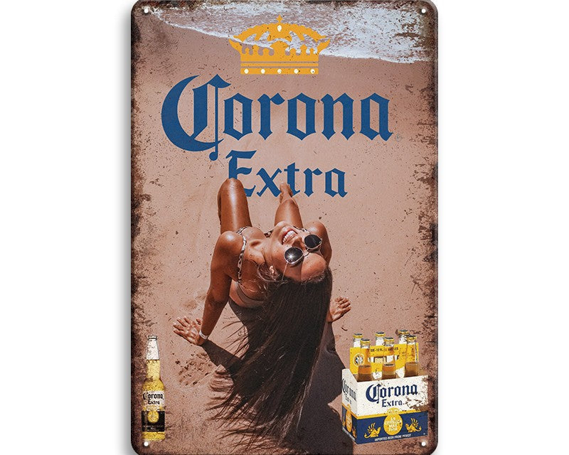 Metalen wandbord | Corona Extra | Vrouw #3 |