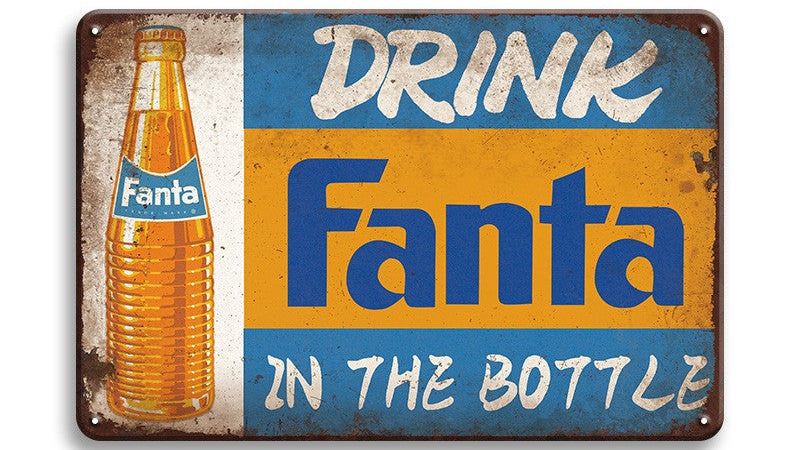 Metalen wandbord | Drink Fanta in the bottle |