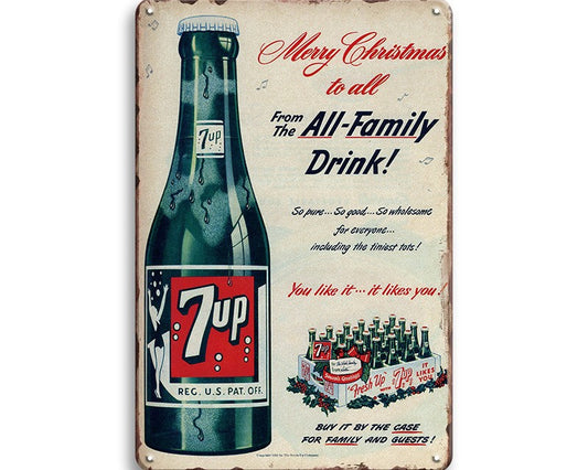 Metalen wandbord | 7up | All-family drink |