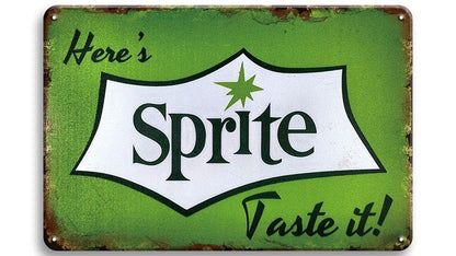 Metalen wandbord | Here's Sprite | Taste it! |