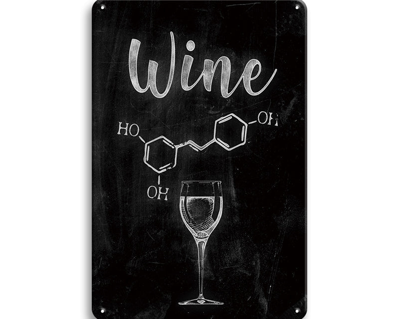 Metalen wandbord | Wine | Molecuulformule |