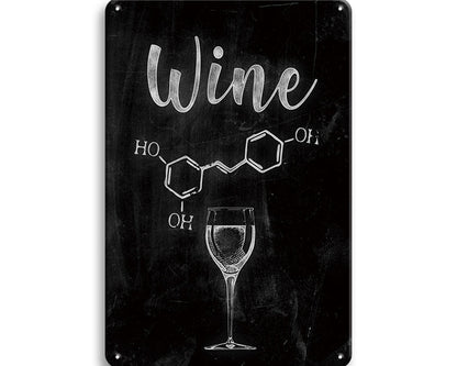 Metalen wandbord | Wine | Molecuulformule |