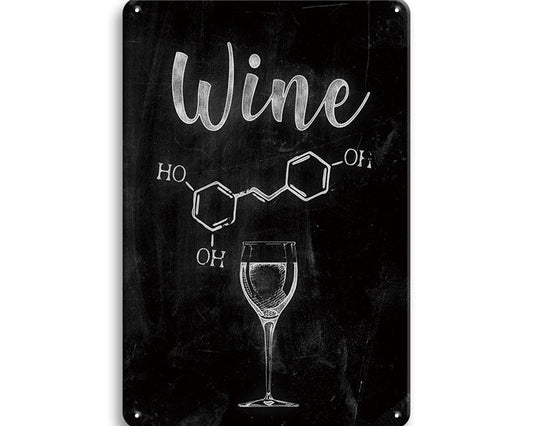 Metalen wandbord | Wine | Molecuulformule |