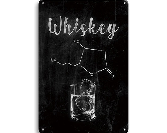 Metalen wandbord | Whiskey | Molecuulformule |