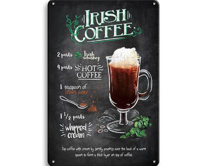 Metalen wandbord | Irish coffee |