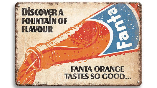 Metalen wandbord | Fanta | Discover a fountain of flavour |