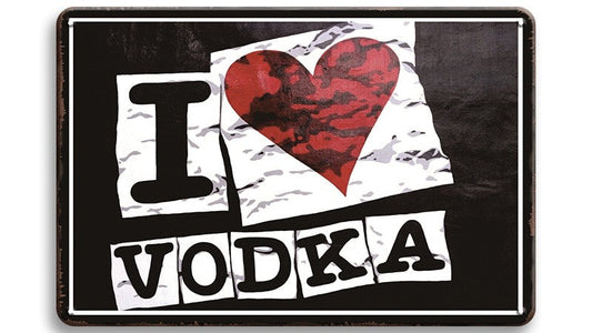 Metalen wandbord | I love vodka |