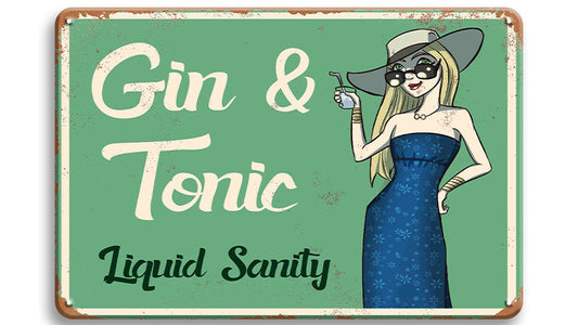 Metalen wandbord | Gin & Tonic liquid sanity |