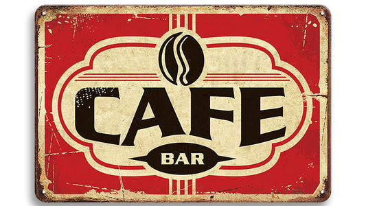 Metalen wandbord | Cafe bar |