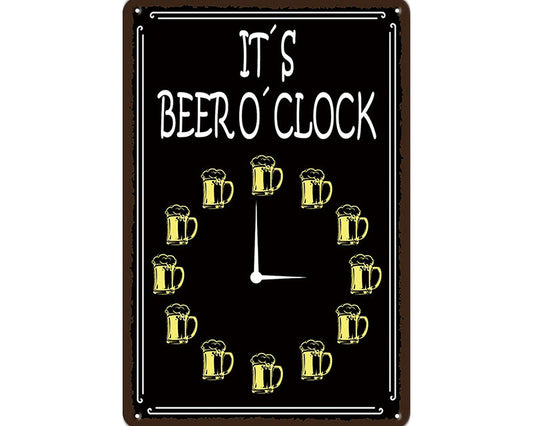 Metalen wandbord | It's beer o'clock |