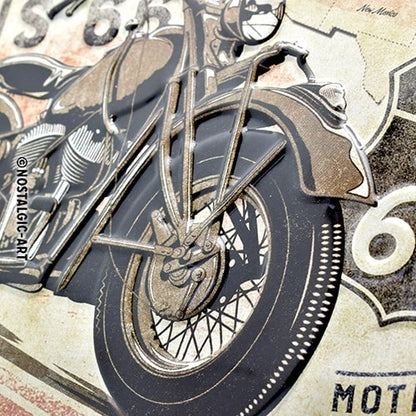 Metalen wandbord | Route 66 bike map | 20x30cm |