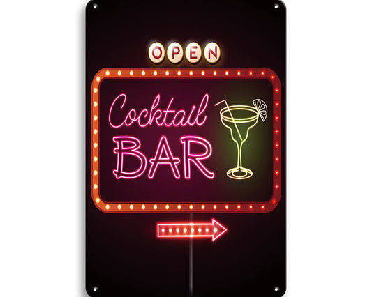 Metalen wandbord | Cocktail bar | Open |