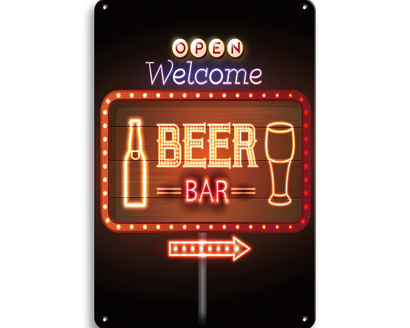 Metalen wandbord | Welcome | Beer bar |
