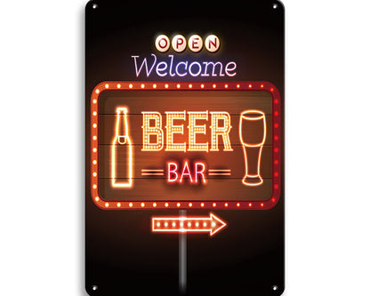 Metalen wandbord | Welcome | Beer bar |