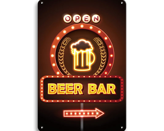Metalen wandbord | Beer bar | Open #2 |