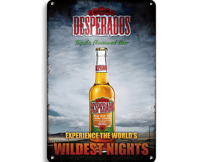 Metalen wandbord | Desperados | Experience the world's wildest nights |