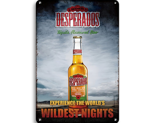 Metalen wandbord | Desperados | Experience the world's wildest nights |