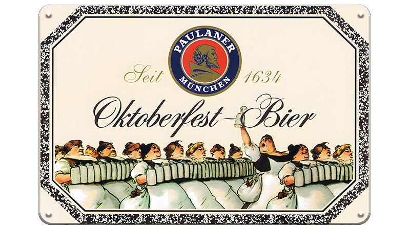 Metalen wandbord | Paulaner München | Oktoberfest bier |