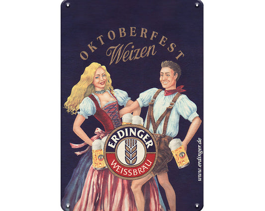 Metalen wandbord | Erdinger Weissbräu | Oktoberfest Weizen |