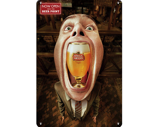 Metalen wandbord | Stella Artois | Now open | Beer point |