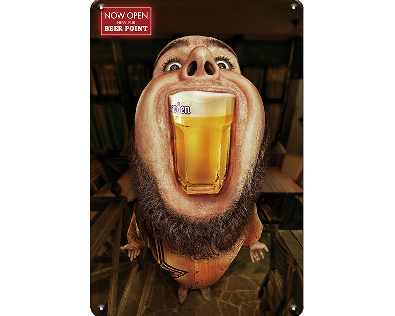 Metalen wandbord | Hoegaarden | Now open | Beer point |