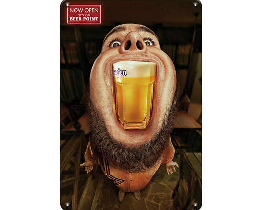 Metalen wandbord | Hoegaarden | Now open | Beer point |