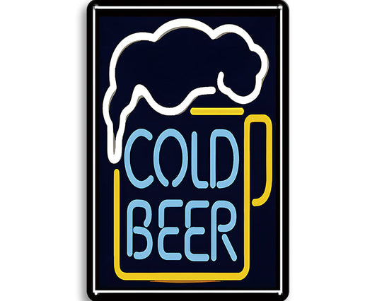 Metalen wandbord | Cold beer |