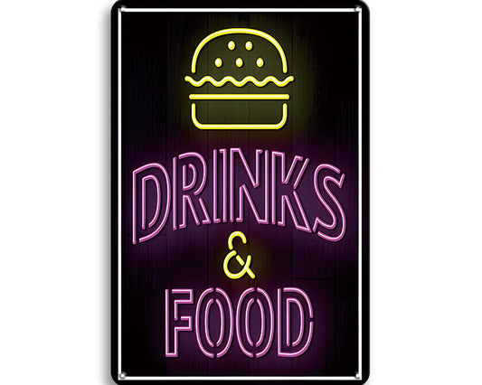 Metalen wandbord | Drinks & food |