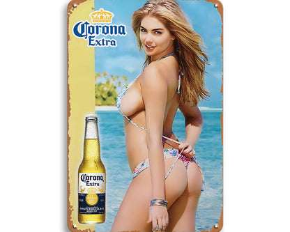 Metalen wandbord | Corona Extra | Vrouw #6 |