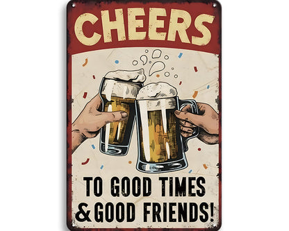Metalen wandbord | Cheers | To good times & good friends! |