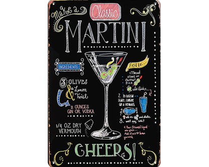 Metalen wandbord | Classic Martini | Cheers |